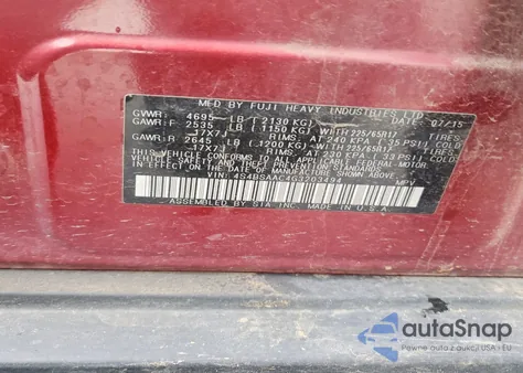 2016 Subaru Outback 2.5I из США, поврежденный, VIN 4S4BSAAC4G3203494